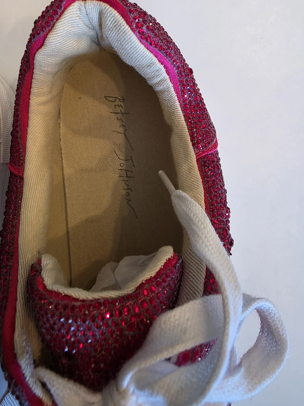 Betsey Johnson Sidny Rhinestone Platform Sneaker - Size 7.5